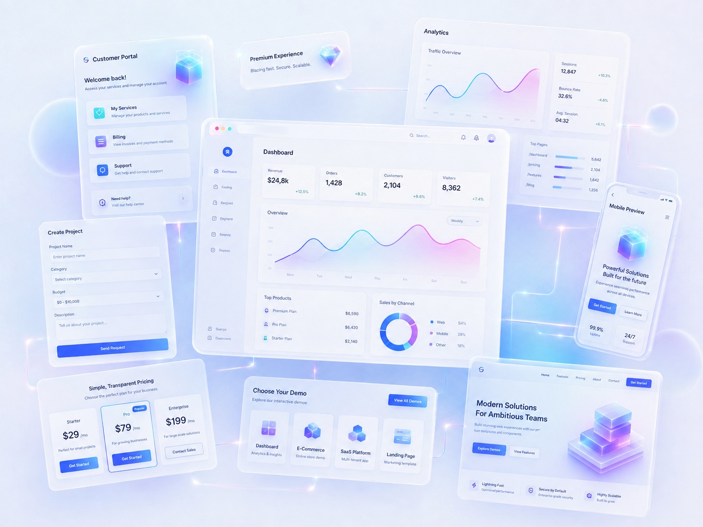 Customer portal and operations dashboard demo preview