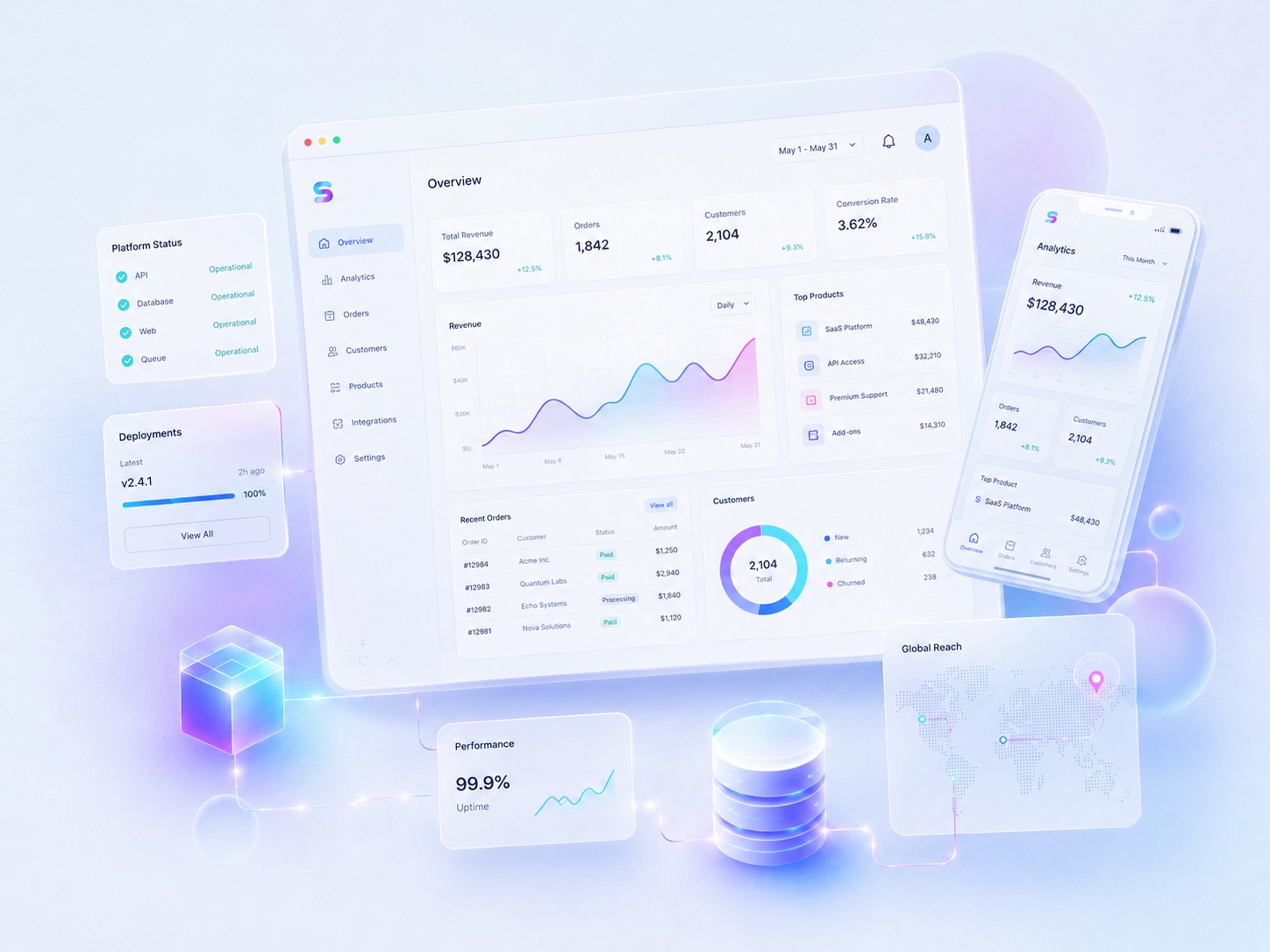 Featured custom web development project interface